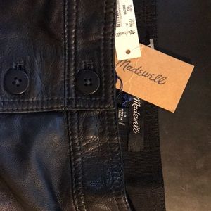 NWT Madewell Black Leather miniskirt Size 10